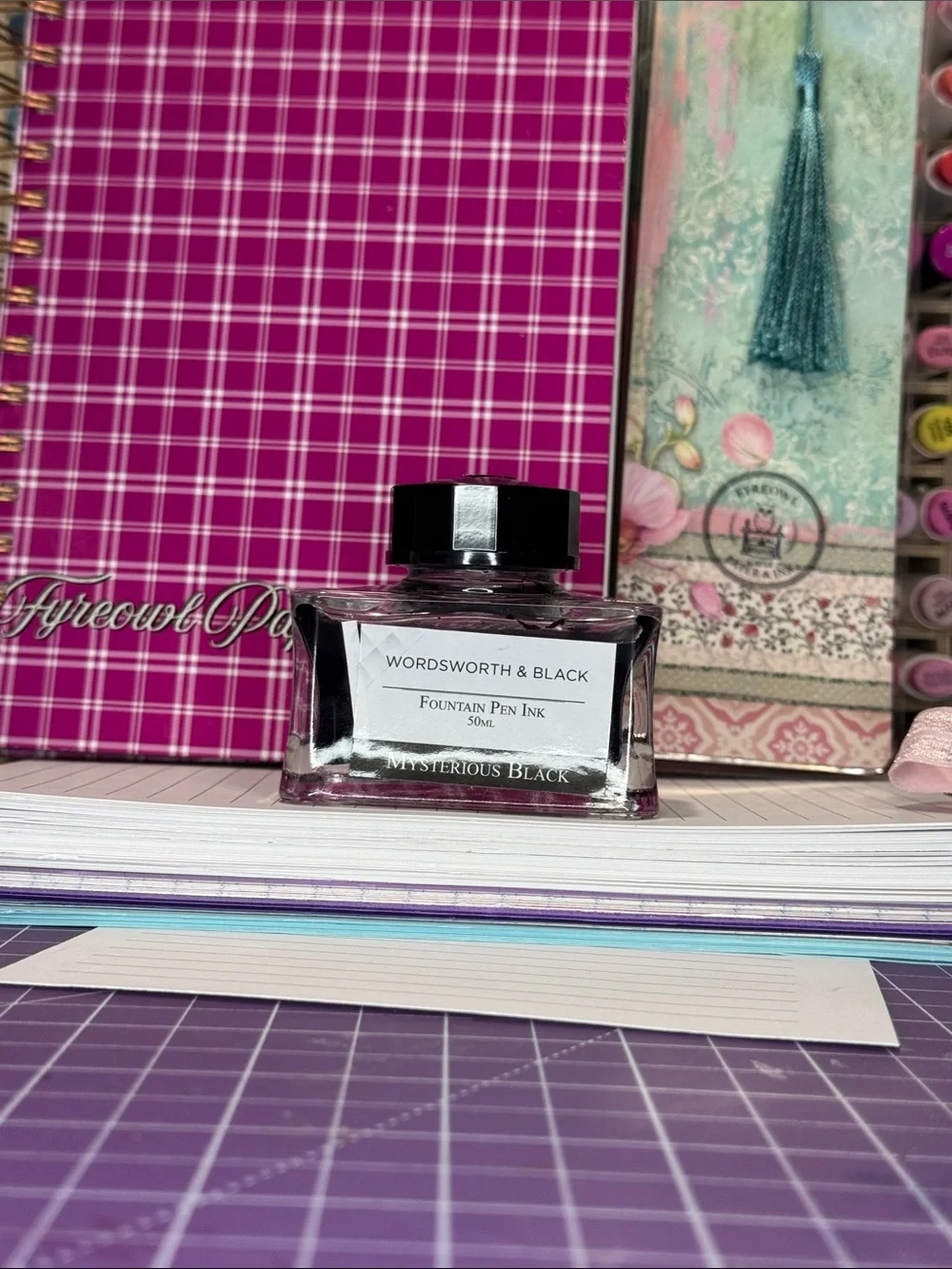 Wordsworth & Black Fountain Pen Ink-Mysterious Black - 50ml Bottle